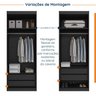 Guarda-Roupa 2 Portas com Espelho Cabideiro 2 Gavetas Hera CabeCasa MadeiraMadeira - 5