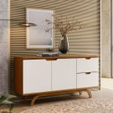 Ver imagem 2 de Balcão 2 Portas 2 Gavetas Com 150cm Rennes Ype - Off White - ÉdeCasaMóveis                                                                     