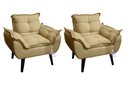 Ver imagem 1 de Kit 02 Poltrona Decorativa Opala Palha Linho SMF Decor