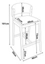 Ver imagem 3 de Kit 02 Banquetas Alta com Encosto Madeira Charmy Courissimo:Courissimo/Preto