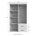 Ver imagem 4 de Guarda-roupas Solteiro 4 Portas e 2 Gavetas Multimóveis Cr35209 Off White/nogueira