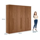 Ver imagem 4 de Guarda Roupa Casal Ripado 6 Portas 4 Gavetas Antony Marrom/Jatobá