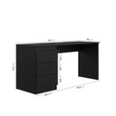 Ver imagem 3 de Escrivaninha Planejada Mesa Escritório Hera 3 Gavetas 163cm CabeCasa MadeiraOriginals Preto