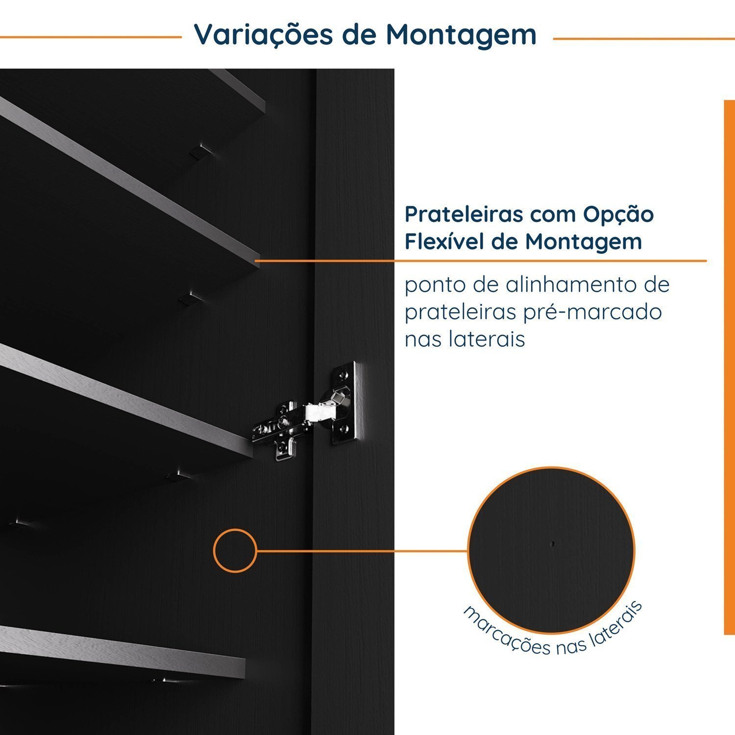 Guarda Roupa Modulado de Casal 12 Portas 6 Peças 2 Mesas de Cabeceira Hera CabeCasa MadeiraMadeira - 16