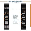 Ver imagem 7 de Guarda Roupa Planejado de Casal 12 Portas 6 Peças 2 Mesas de Cabeceira Hera CabeCasa MadeiraOriginals Preto