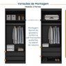 Guarda Roupa Modulado de Casal 12 Portas 6 Peças 2 Mesas de Cabeceira Hera CabeCasa MadeiraOriginals - 9