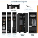 Ver imagem 3 de Guarda Roupa Planejado de Casal 12 Portas 6 Peças 2 Mesas de Cabeceira Hera CabeCasa MadeiraOriginals Preto