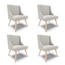 Ver imagem 1 de Cadeira Sala de Jantar Pé Palito Natural Kit 4 Liz Boucle Cinza D03 - D’Rossi