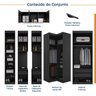 Guarda Roupa Modulado de Casal 12 Portas 6 Peças 2 Mesas de Cabeceira Hera CabeCasa MadeiraOriginals - 3