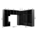 Ver imagem 5 de Guarda Roupa Planejado de Casal 12 Portas 6 Peças 1 Mesa de Cabeceira Hera CabeCasa MadeiraOriginals Preto