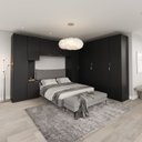 Ver imagem 2 de Guarda Roupa Modulado de Casal 12 Portas 6 Peças 1 Mesa de Cabeceira Hera CabeCasa MadeiraOriginals