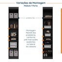 Ver imagem 7 de Guarda Roupa Planejado de Casal 12 Portas 6 Peças 1 Mesa de Cabeceira Hera CabeCasa MadeiraOriginals Preto