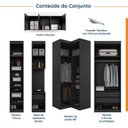 Ver imagem 3 de Guarda Roupa Planejado de Casal 12 Portas 6 Peças 1 Mesa de Cabeceira Hera CabeCasa MadeiraOriginals Preto