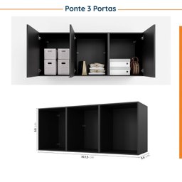 Guarda Roupa Modulado de Casal 12 Portas 6 Peças 1 Mesa de Cabeceira Hera CabeCasa MadeiraMadeira - 14