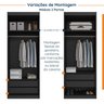 Guarda Roupa Modulado de Casal 12 Portas 6 Peças 1 Mesa de Cabeceira Hera CabeCasa MadeiraMadeira - 9