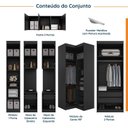 Ver imagem 3 de Guarda Roupa Planejado de Casal com Espelho 12 Portas e 2 Cabeceiras Hera CabeCasa MadeiraOriginals Preto