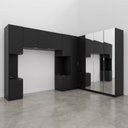 Ver imagem 6 de Guarda Roupa Planejado de Casal com Espelho 12 Portas e 2 Cabeceiras Hera CabeCasa MadeiraOriginals Preto