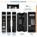 Ver imagem 3 de Guarda Roupa Modulado de Casal com Espelho 12 Portas e 2 Cabeceiras Hera CabeCasa MadeiraOriginals