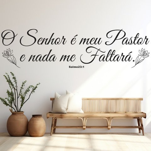 Adesivo de Parede Decorativo Frase o Senhor É Meu Pastor - Salmo 23:1