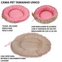 Ver imagem 5 de Cama Pet para Cachorro Redonda Tamanho Regulável em Suede Com Zíper - Rose/Avelã