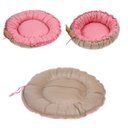 Ver imagem 2 de Cama Pet para Cachorro Redonda Tamanho Regulável em Suede Com Zíper - Rose/Avelã