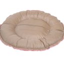 Ver imagem 4 de Cama Pet para Cachorro Redonda Tamanho Regulável em Suede Com Zíper - Rose/Avelã