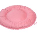 Ver imagem 3 de Cama Pet para Cachorro Redonda Tamanho Regulável em Suede Com Zíper - Rose/Avelã