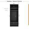 Guarda Roupa Modulado de Casal com Espelho 12 Portas 6 Peças e 2 Mesas de Cabeceira Hera CabeCasa MadeiraMadeira - 10
