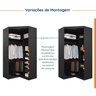 Guarda Roupa Modulado de Casal 10 Portas 5 Peças e 1 Cabeceira Hera CabeCasa MadeiraOriginals - 11
