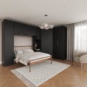 Ver imagem 1 de Guarda Roupa Planejado de Casal 10 Portas 5 Peças e 1 Cabeceira Hera CabeCasa MadeiraOriginals Preto