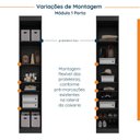 Ver imagem 7 de Guarda Roupa Modulado de Casal 10 Portas 5 Peças e 1 Cabeceira Hera CabeCasa MadeiraOriginals