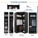 Ver imagem 3 de Guarda Roupa Planejado de Casal 10 Portas 5 Peças e 1 Cabeceira Hera CabeCasa MadeiraOriginals Preto