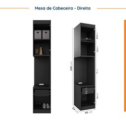 Guarda Roupa Modulado de Casal 10 Portas 5 Peças e 1 Mesa de Cabeceira Hera CabeCasa MadeiraMadeira - 13