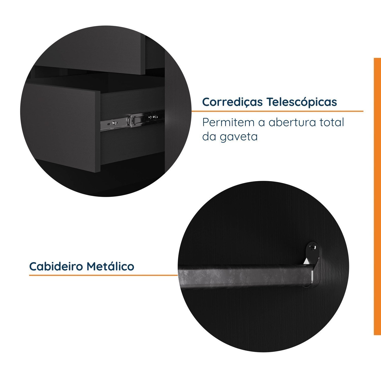 Guarda Roupa Modulado de Casal 10 Portas 5 Peças e 1 Mesa de Cabeceira Hera CabeCasa MadeiraMadeira - 18