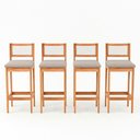 Ver imagem 1 de Kit 04 Banquetas Altas Brunella 99cm com Encosto Telinha Estilo Palha Linho Cru - Desk Design