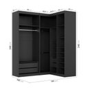 Ver imagem 5 de Guarda Roupa Modulado de Canto 5 Portas 3 Peças Hera CabeCasa MadeiraOriginals