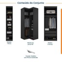 Ver imagem 3 de Guarda Roupa Planejado de Canto 5 Portas 3 Peças Hera CabeCasa MadeiraOriginals Preto