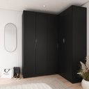 Ver imagem 1 de Guarda Roupa Planejado de Canto 5 Portas 3 Peças Hera CabeCasa MadeiraOriginals Preto