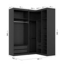 Ver imagem 5 de Guarda Roupa Planejado de Canto 5 Portas 3 Peças Hera CabeCasa MadeiraOriginals Preto