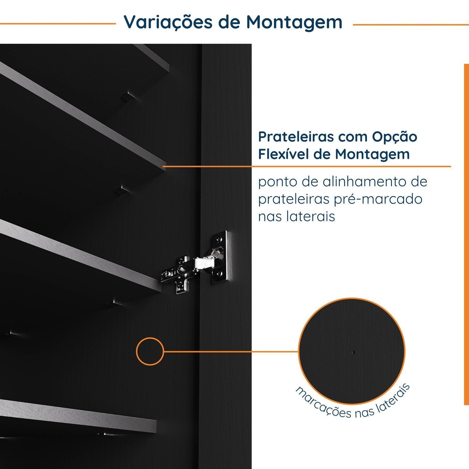 Guarda Roupa Modulado de Canto 5 Portas 3 Peças Hera CabeCasa MadeiraMadeira - 13