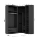 Ver imagem 5 de Guarda Roupa Modulado de Canto 5 Portas 3 Peças Hera CabeCasa MadeiraOriginals