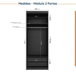 Guarda Roupa Modulado de Canto 5 Portas 3 Peças Hera CabeCasa MadeiraMadeira - 10