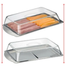 Porta Frios Duplo Presunto Queijo Mortadela Tampa Acrílica Congelado Transparente Pote Com Divisória - 1