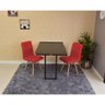 Conjunto de Mesa Dobrável Retrátil 120 x 75 Preta + 2 Cadeiras Gomos - Vermelho - 2