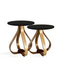 Ver imagem 1 de Conjunto Mesa Lateral De Canto Pés Cebola Preto