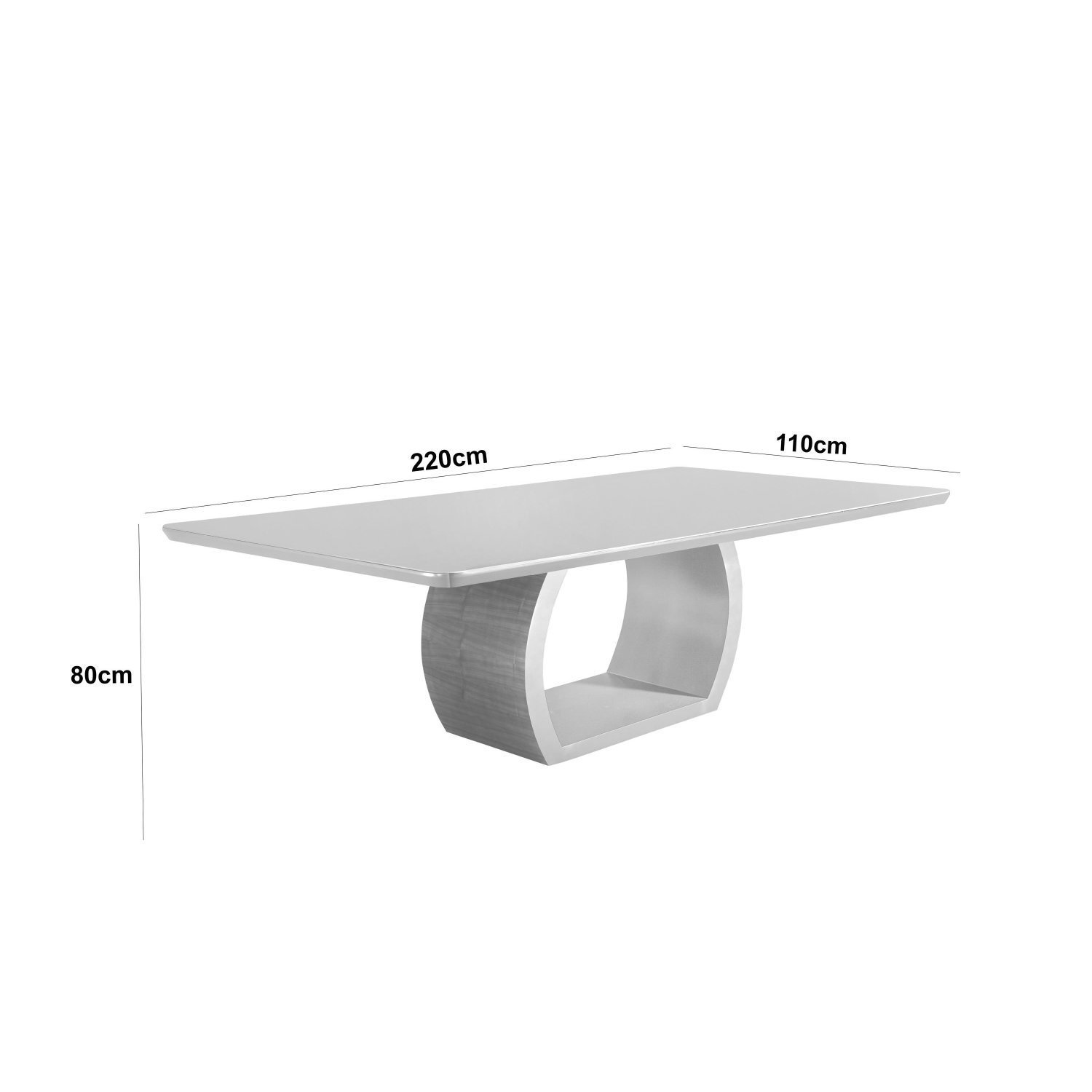 Mesa de Jantar Tampo de Madeira com 8 Cadeiras Zaia - 5