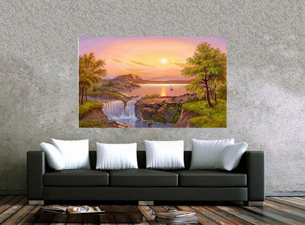 Quadro Pintura Paisagem Óleo Sobre Tela 3003: 60cm (A) x 100cm (L) - 2