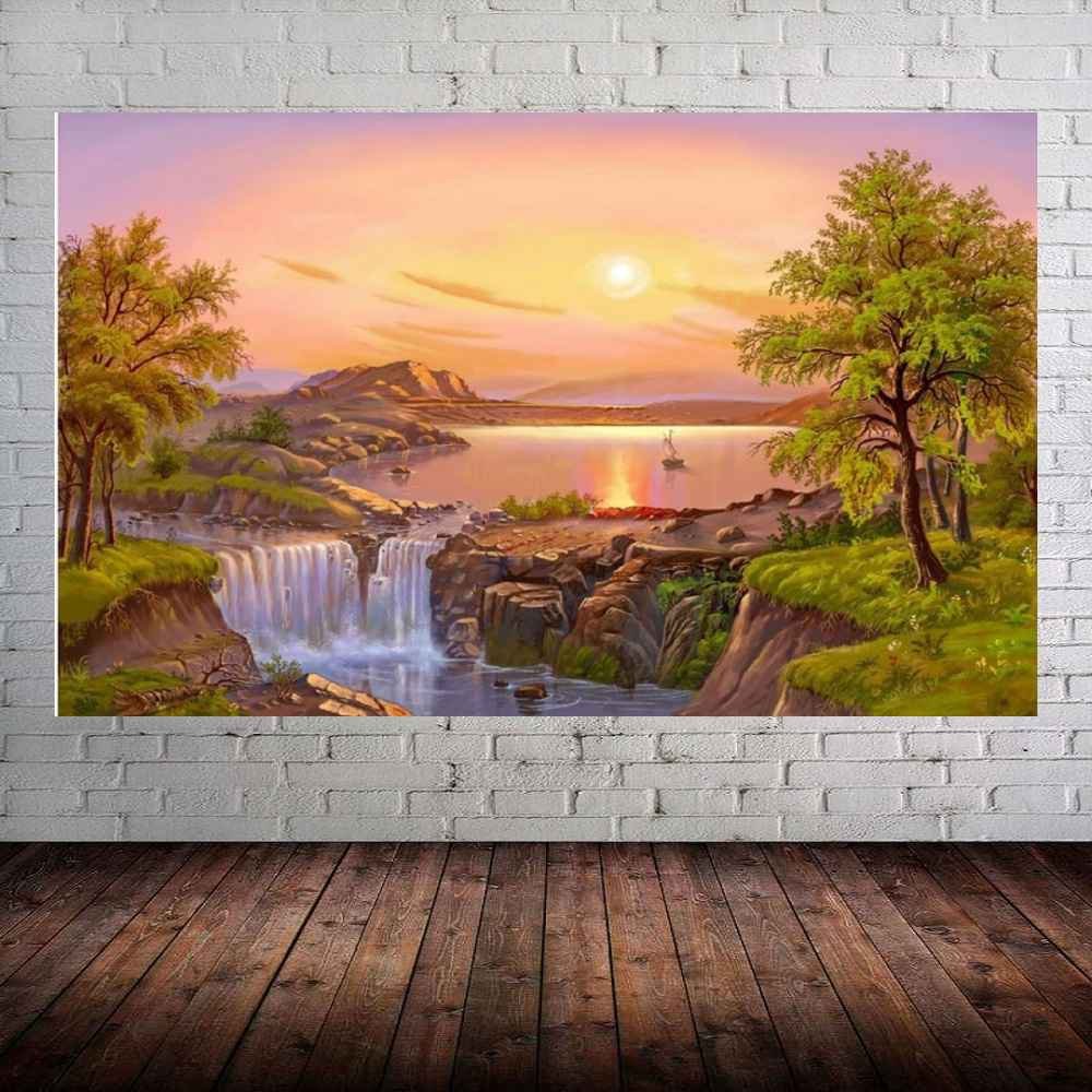 Quadro Pintura Paisagem Óleo Sobre Tela 3003: 60cm (A) x 100cm (L) - 1