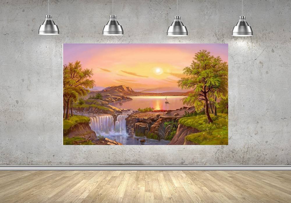 Quadro Pintura Paisagem Óleo Sobre Tela 3003: 60cm (A) x 100cm (L) - 4