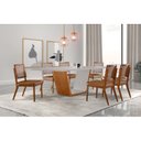 Ver imagem 1 de Mesa de Jantar Tampo de Madeira Medelim com 6 Cadeiras Veneza Marrom/Cinamomo Imbuia/Off White